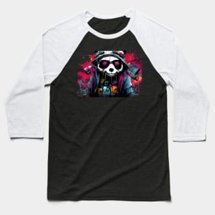 Cyberpunk Panda Baseball T-Shirt